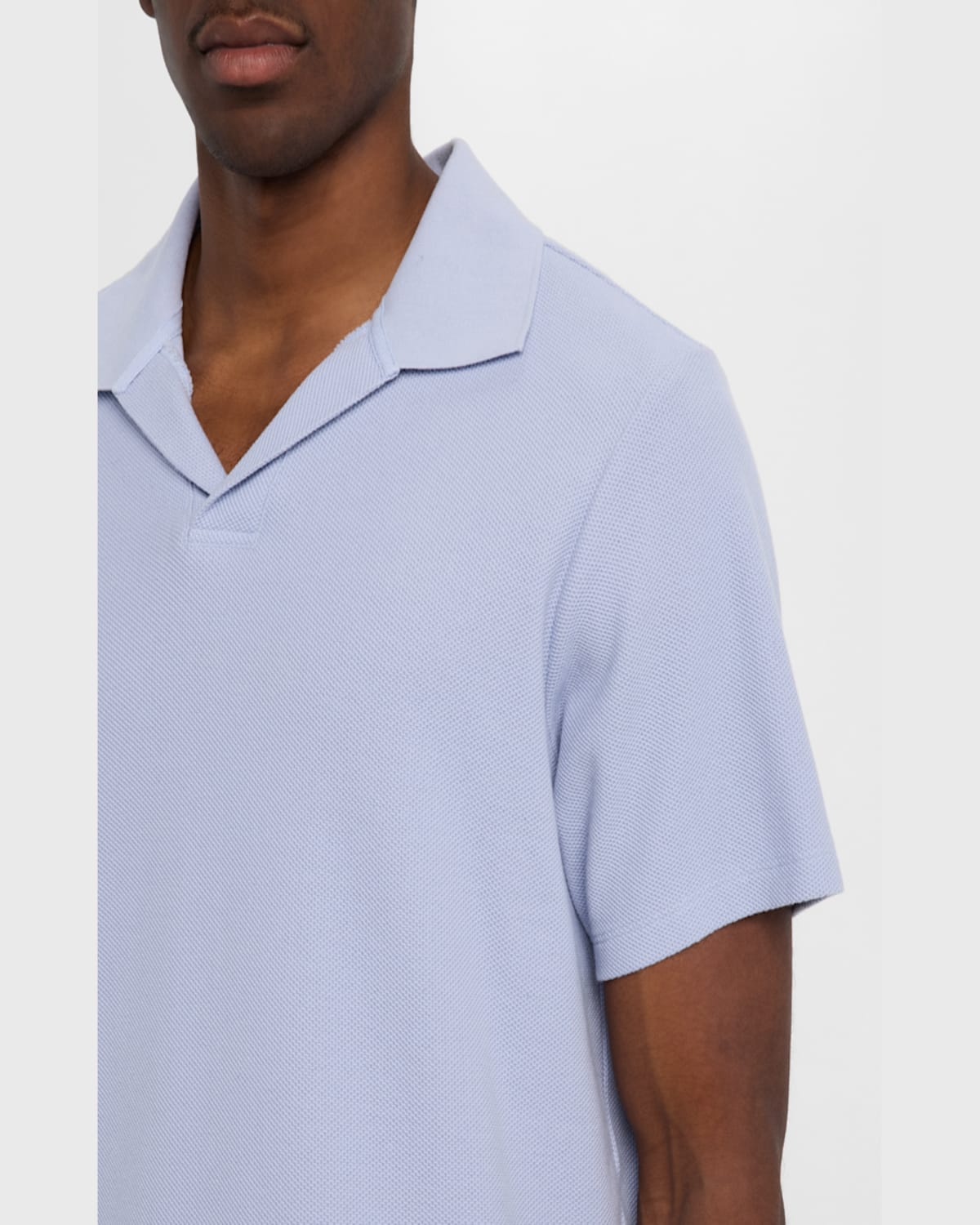 Frame Mens Jacquard Short-sleeve Cotton-jersey Polo Shirt Baby Blue Xl In Baby Blue