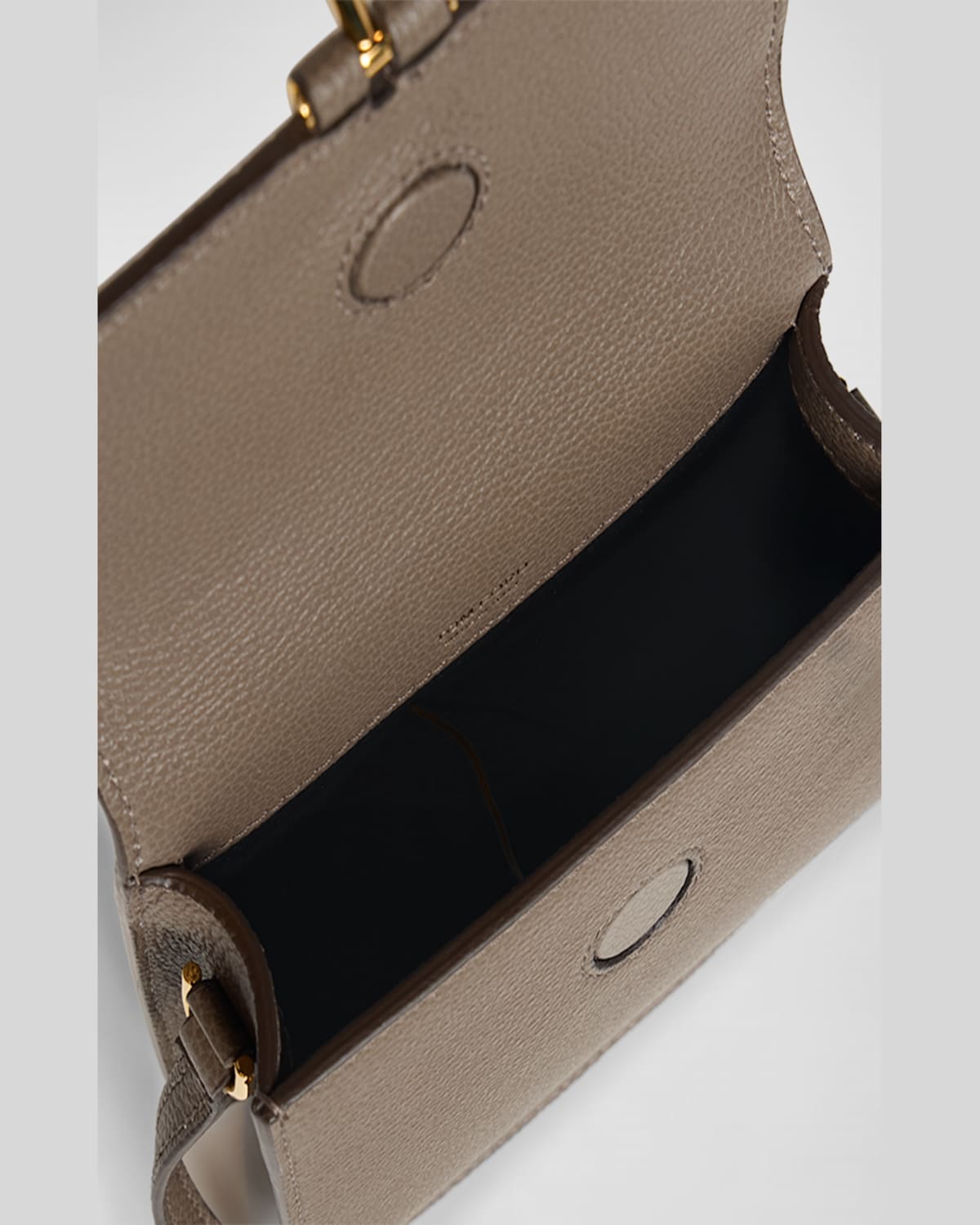 Tom Ford Tara Mini Crossbody Bag In Grain Leather In Greige