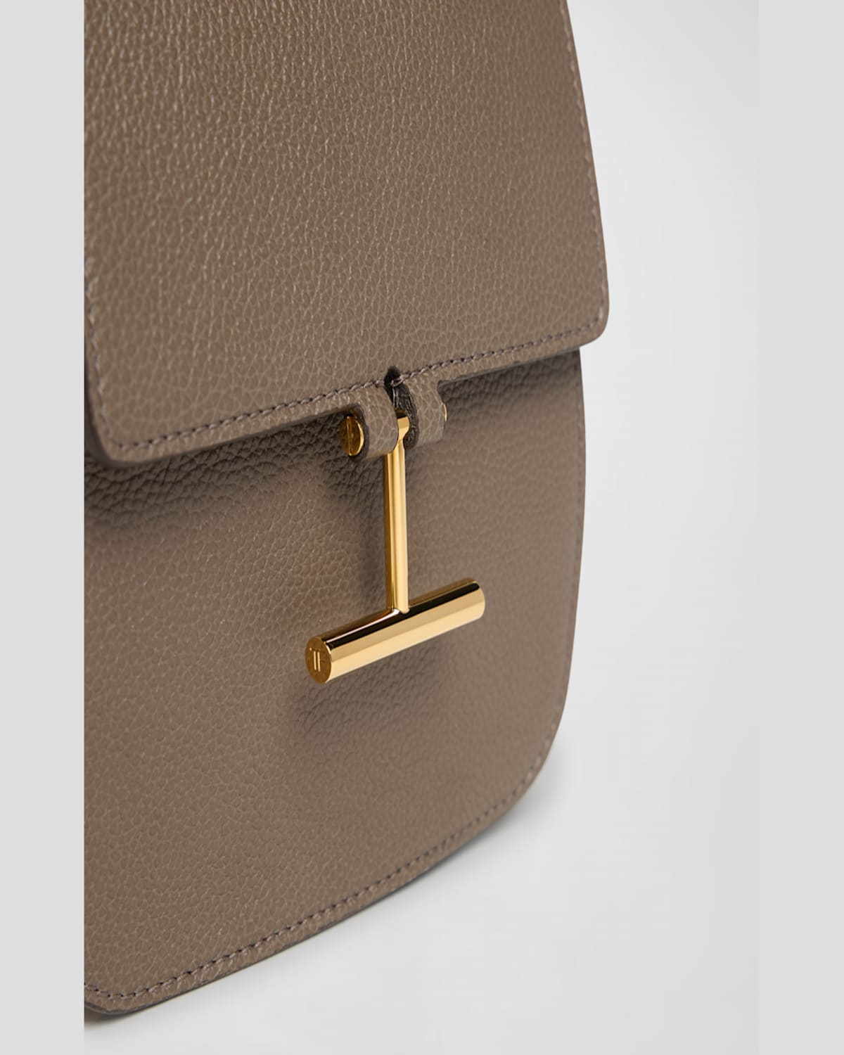 Tom Ford Tara Mini Crossbody Bag In Grain Leather In Greige