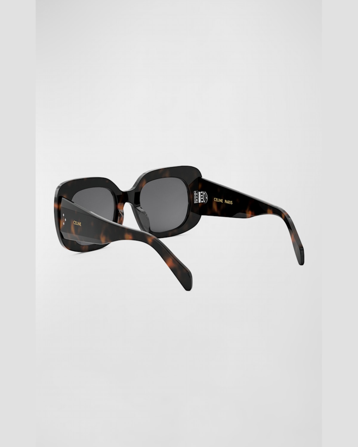 Celine Bold 3 Dots Acetate Rectangle Sunglasses In Ivory Smoke