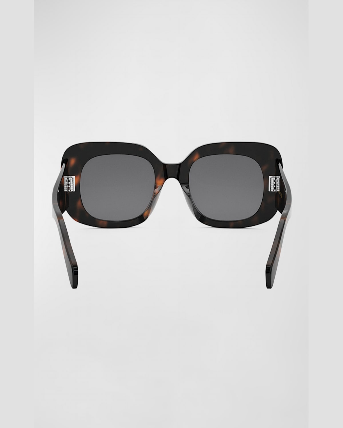 Celine Bold 3 Dots Acetate Rectangle Sunglasses In Ivory Smoke
