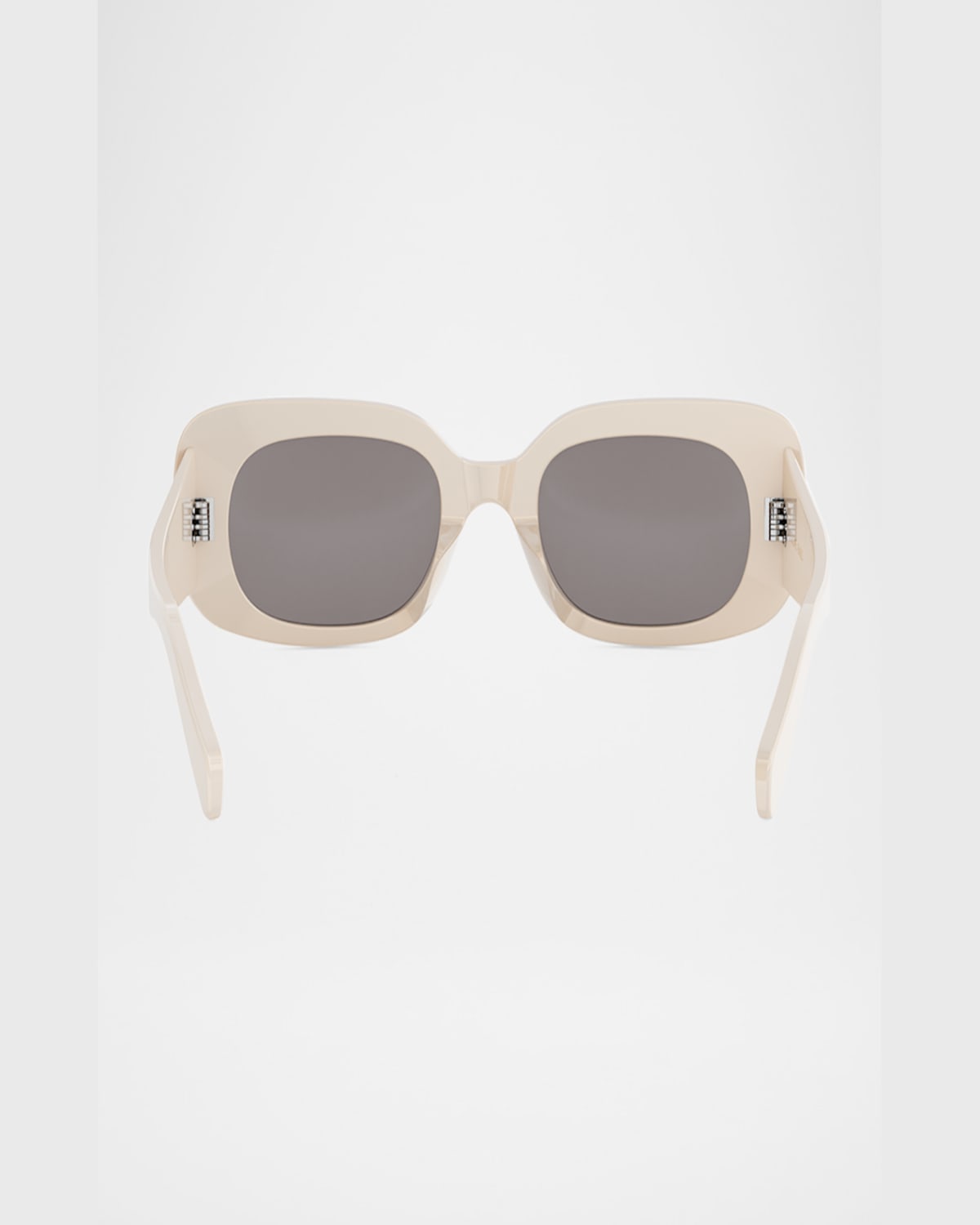 Celine Bold 3 Dots Acetate Rectangle Sunglasses In Ivory Smoke
