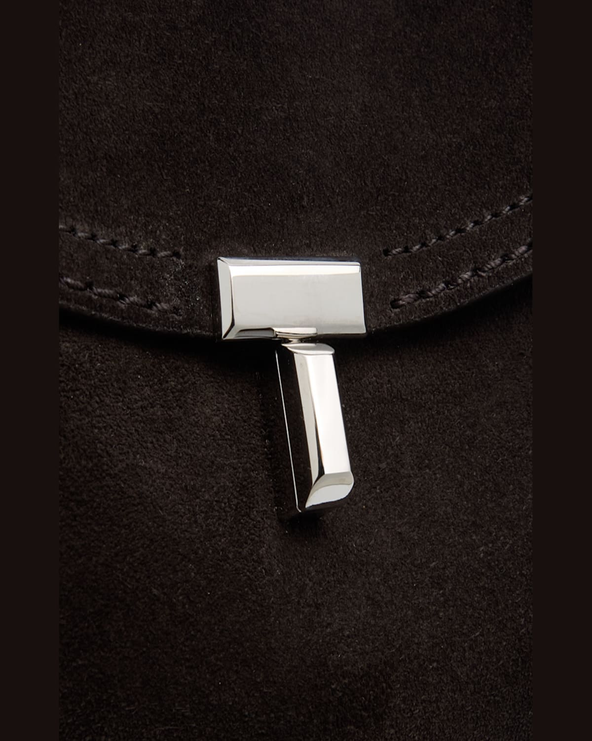 Totême T-lock Suede Top-handle Bag In Espresso