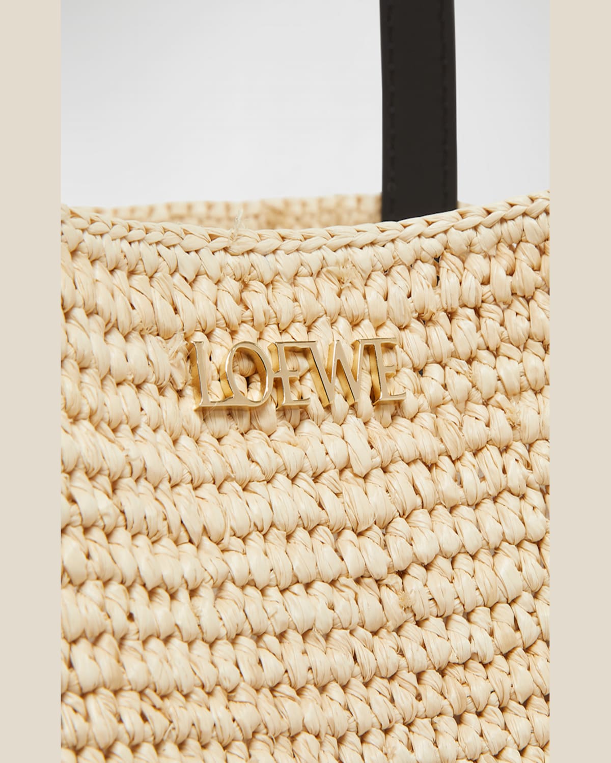 Loewe X Paula's Ibiza Medium Puzzle Fold Tote Bag In Raffia With Leather Handles In Natural