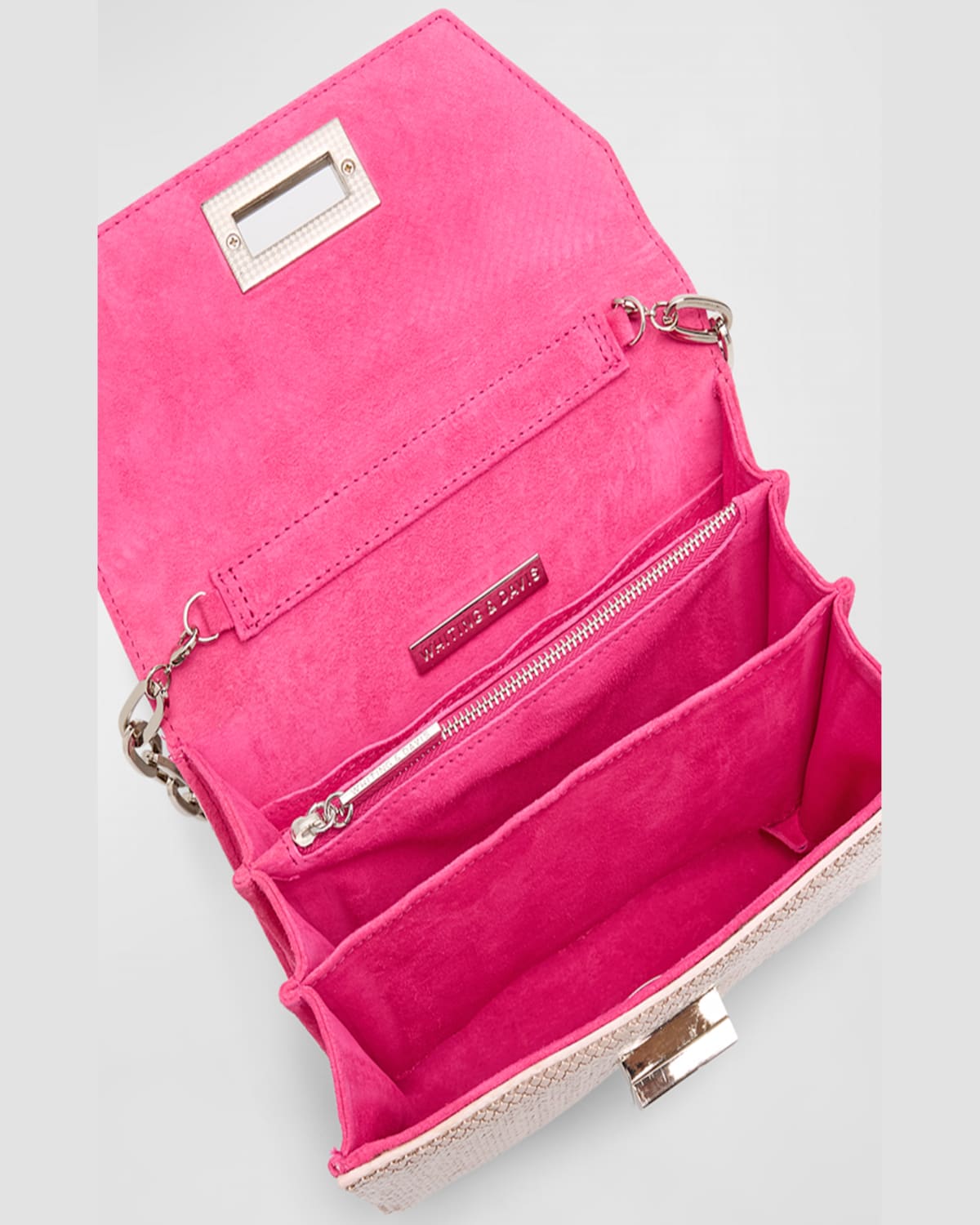 Whiting & Davis Mesh Crystal Evening Clutch Bag In Pink