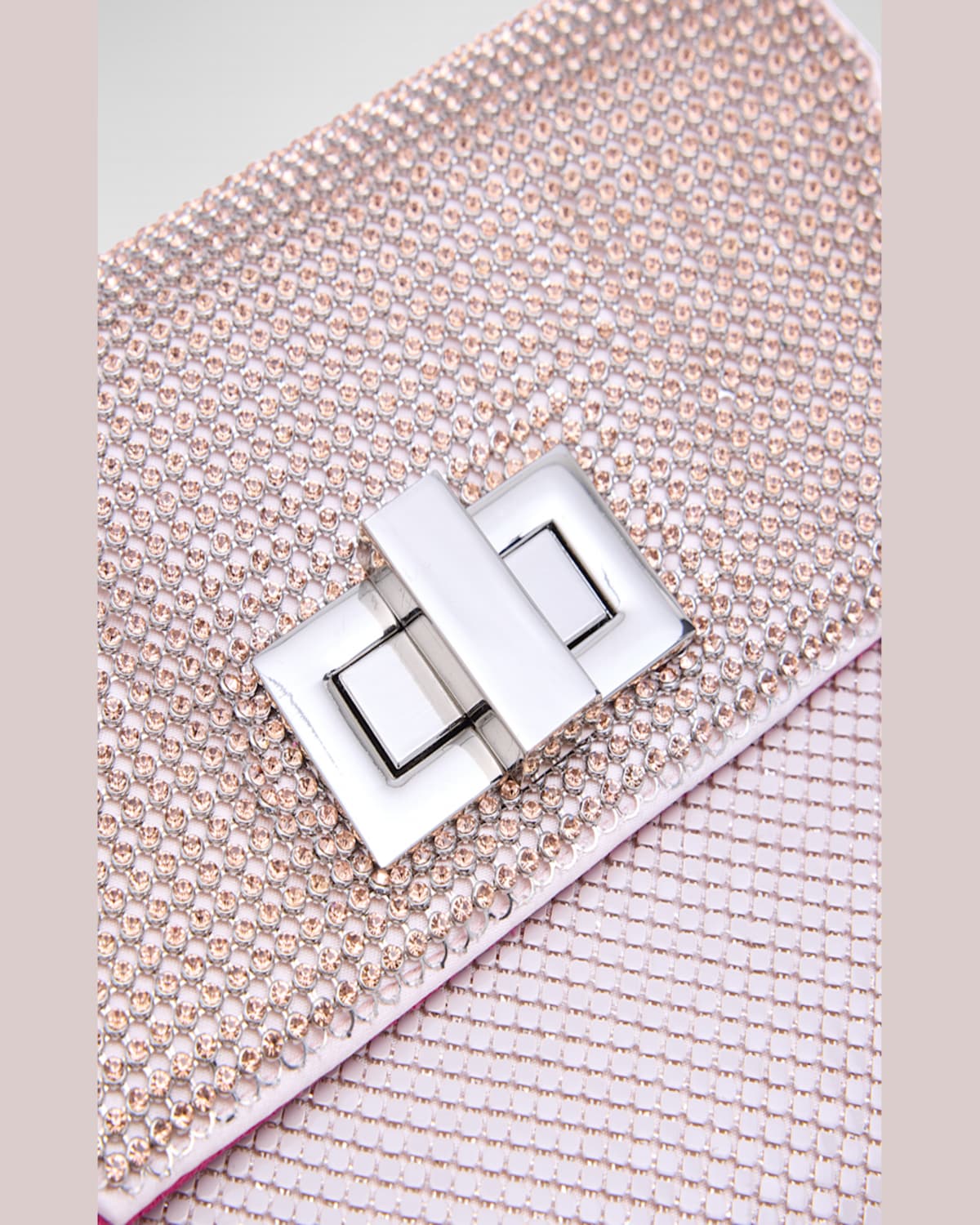 Whiting & Davis Mesh Crystal Evening Clutch Bag In Pink