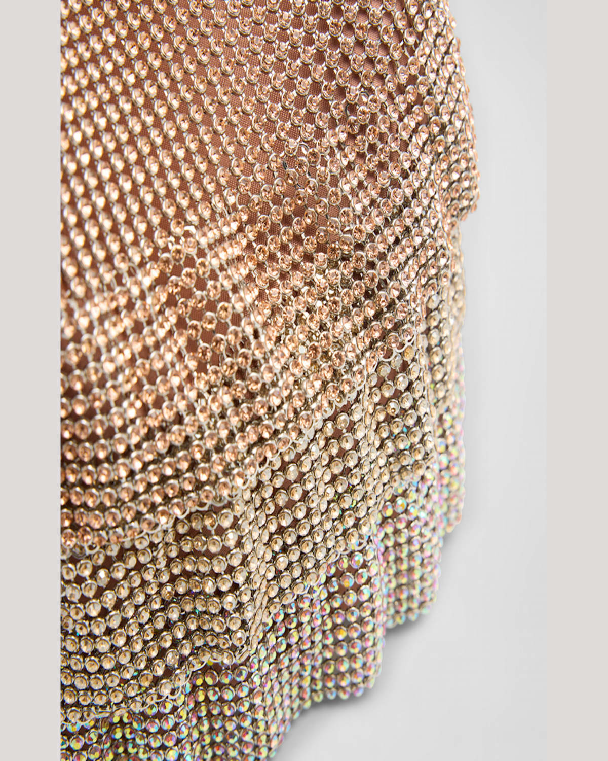 Whiting & Davis Ruffled Crystal Bucket Bag In Ombre Pink