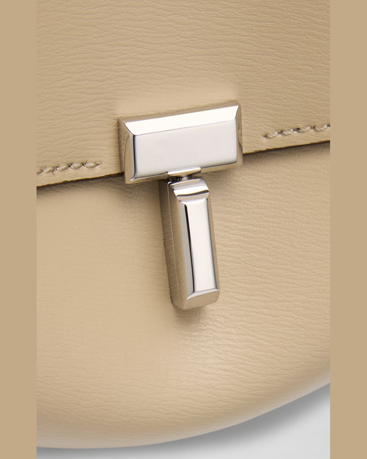 Totême T-lock Leather Top-handle Bag In Fawn