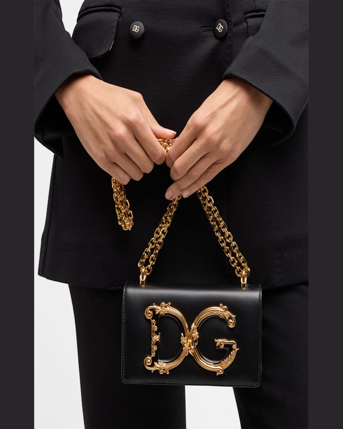 Dolce & Gabbana Barocco Phone Leather Crossbody Bag In Nero