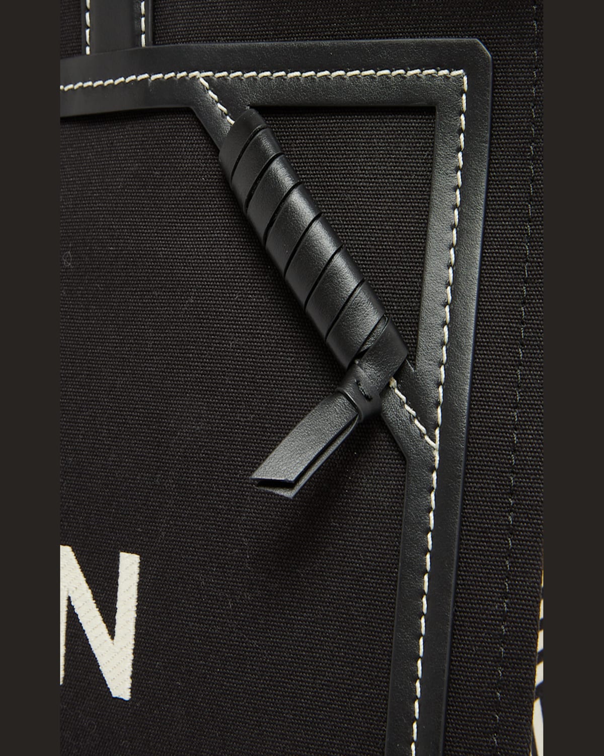Shop Balmain B Army Medium Shopper Tote Bag In Monogram Canvas In Ivoire/noir