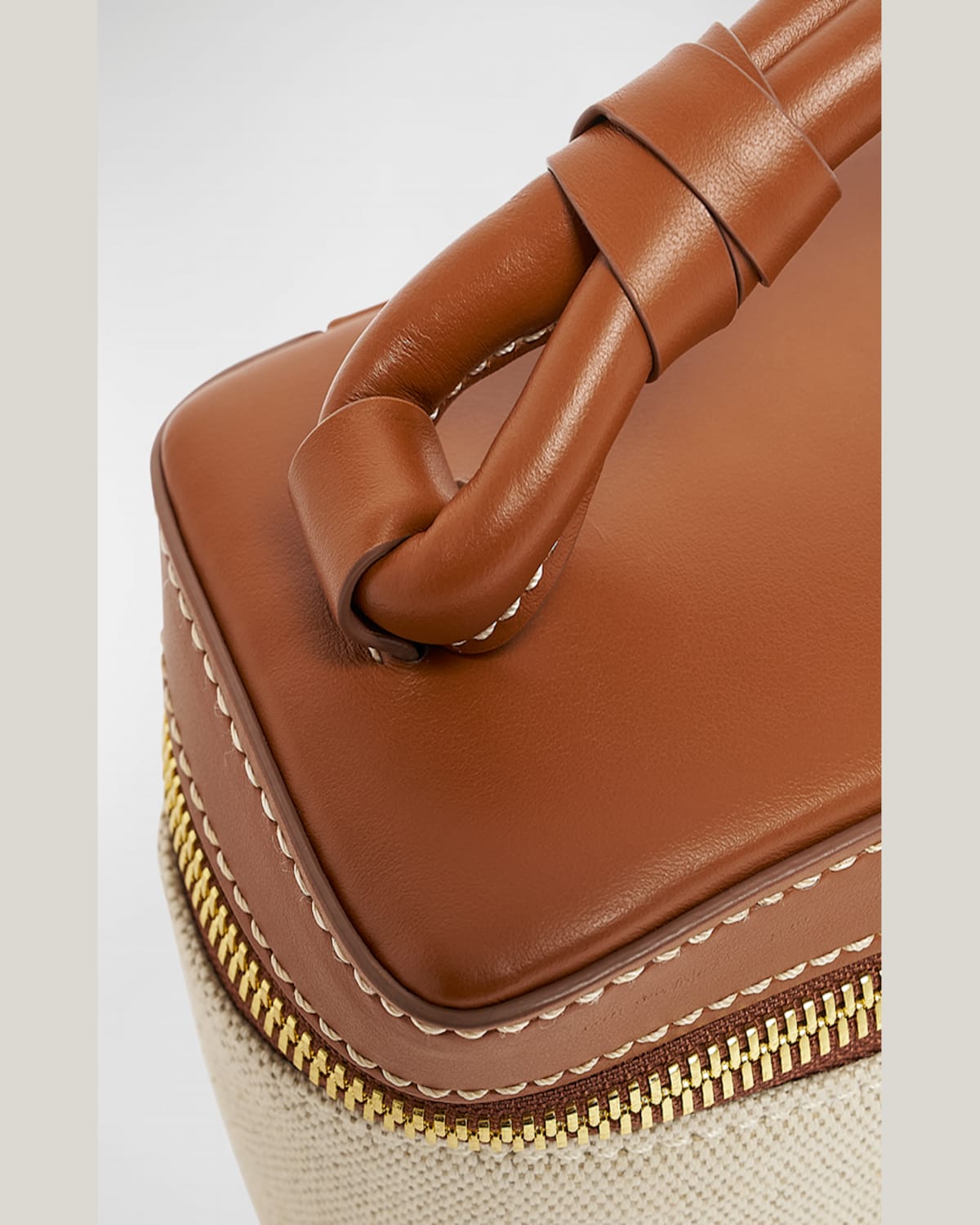 Balmain B Army Vanity Top-handle Bag In Canvas In Naturel/marron