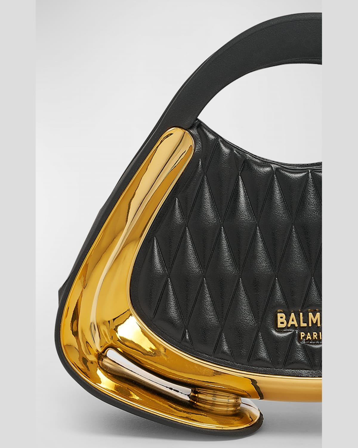 BALMAIN JOLIE MADAM SMALL TOP-HANDLE BAG IN QUILTED FAUX LEATHER