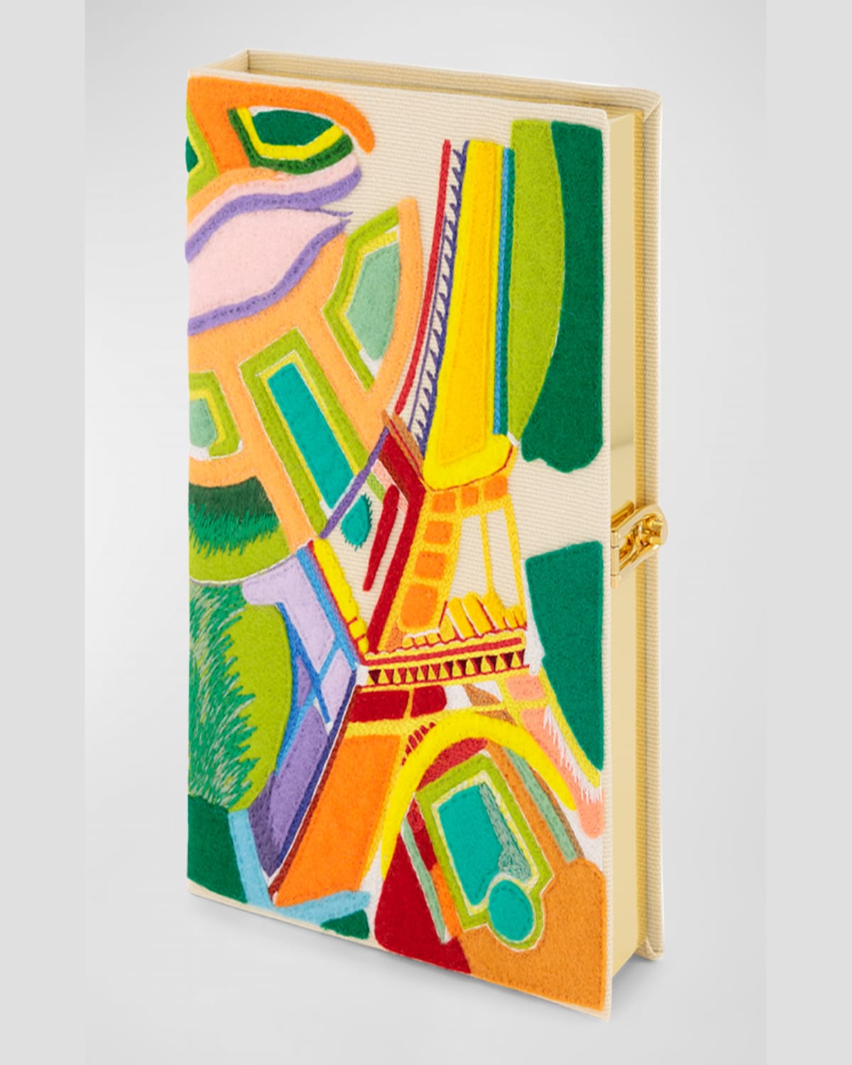 Olympia Le-tan Robert Delaunay's Eiffel Tower Book Clutch Bag In Bosco