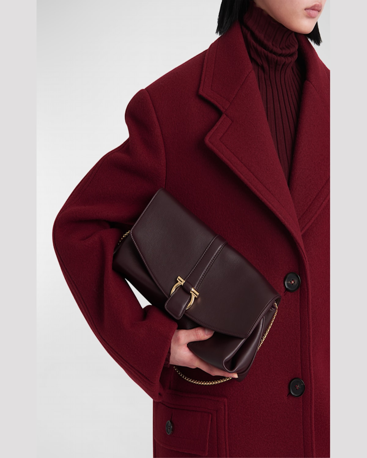 Shop Ferragamo F-show Medium Flap Shoulder Bag