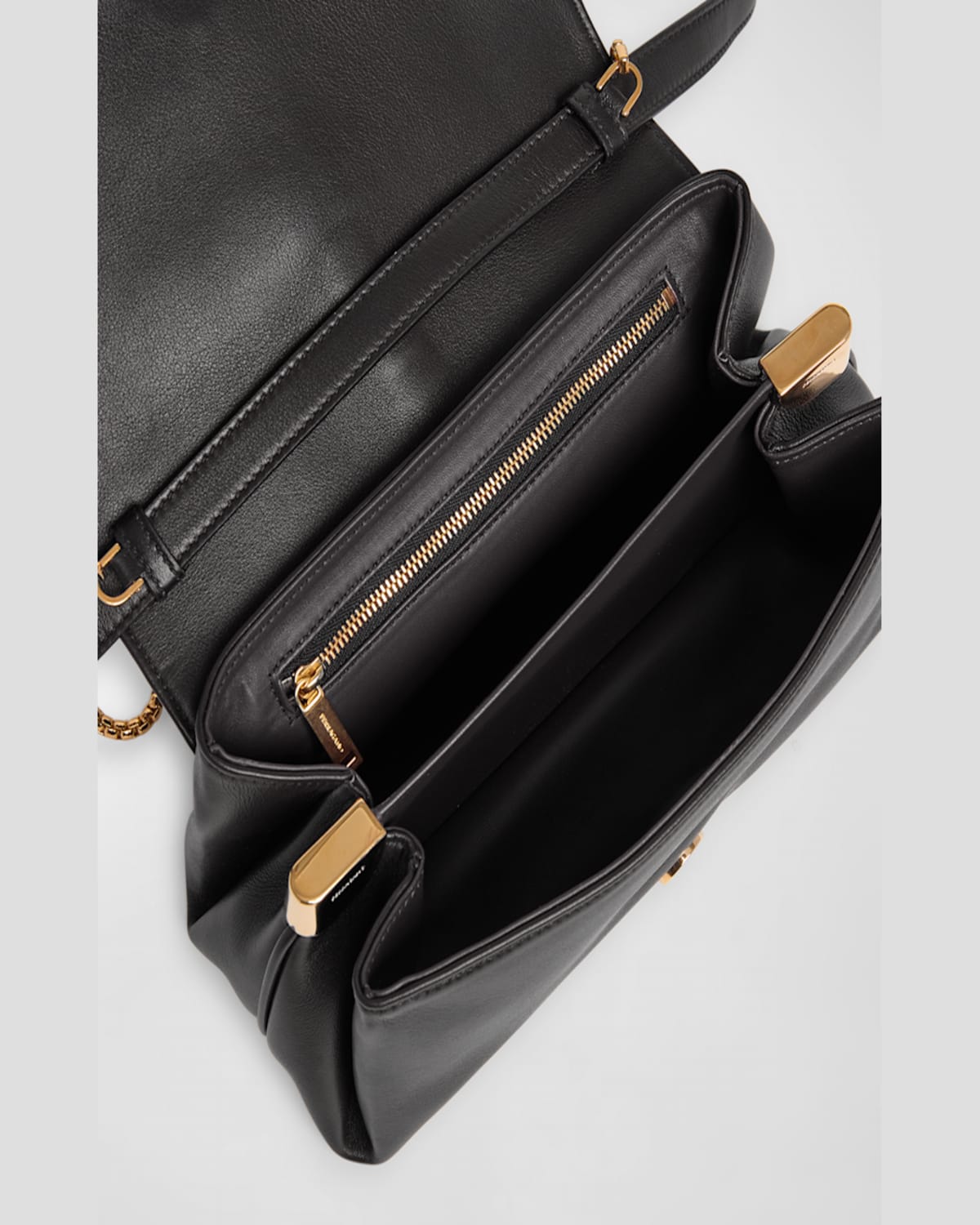 FERRAGAMO F-SHOW SMALL FLAP SHOULDER BAG 