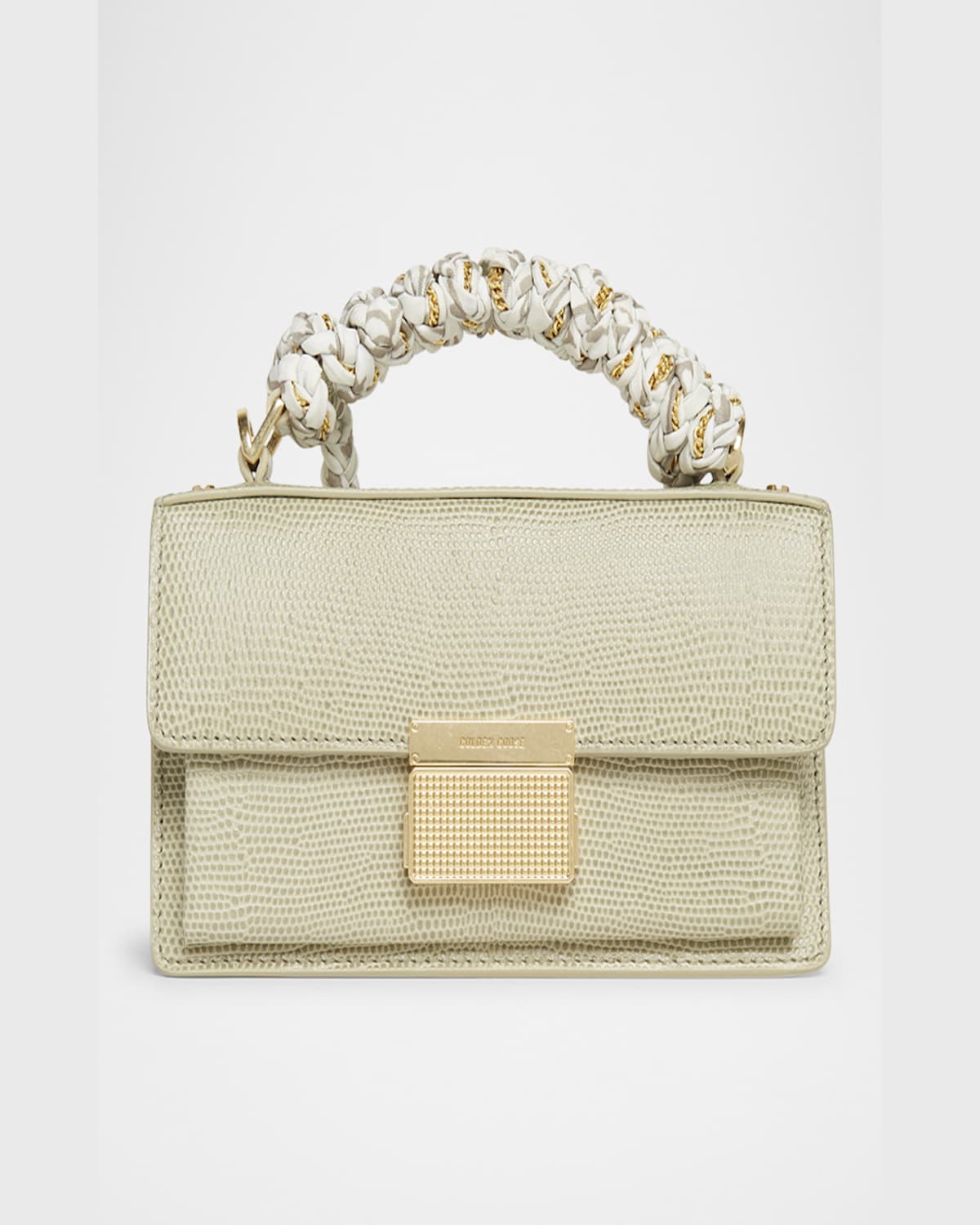 Golden Goose Woven Chain & Fabric Bag Charm Strap In Butter
