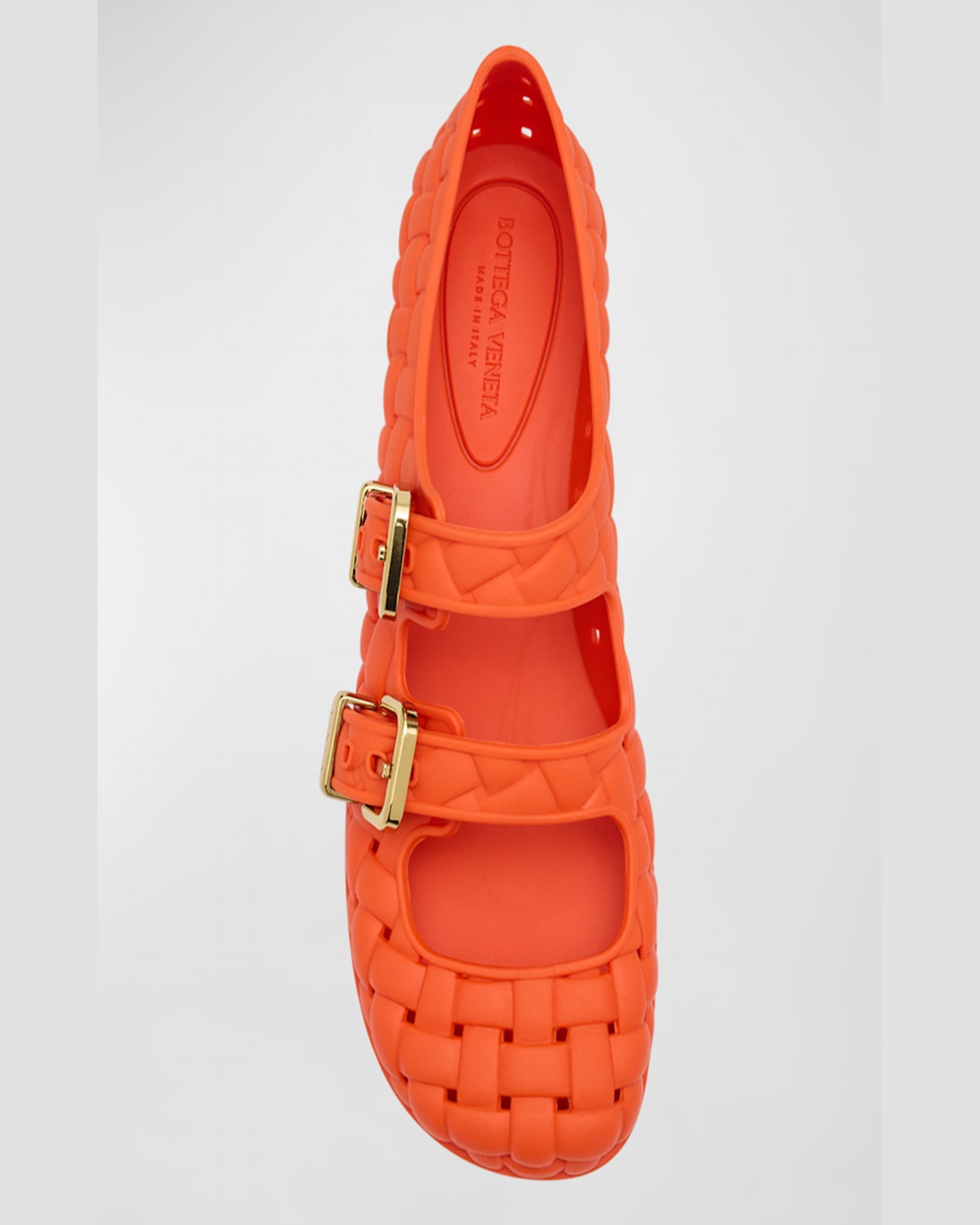 Bottega Veneta Amy Intreccio Dual Mary Jane Ballerina Flats In Rose