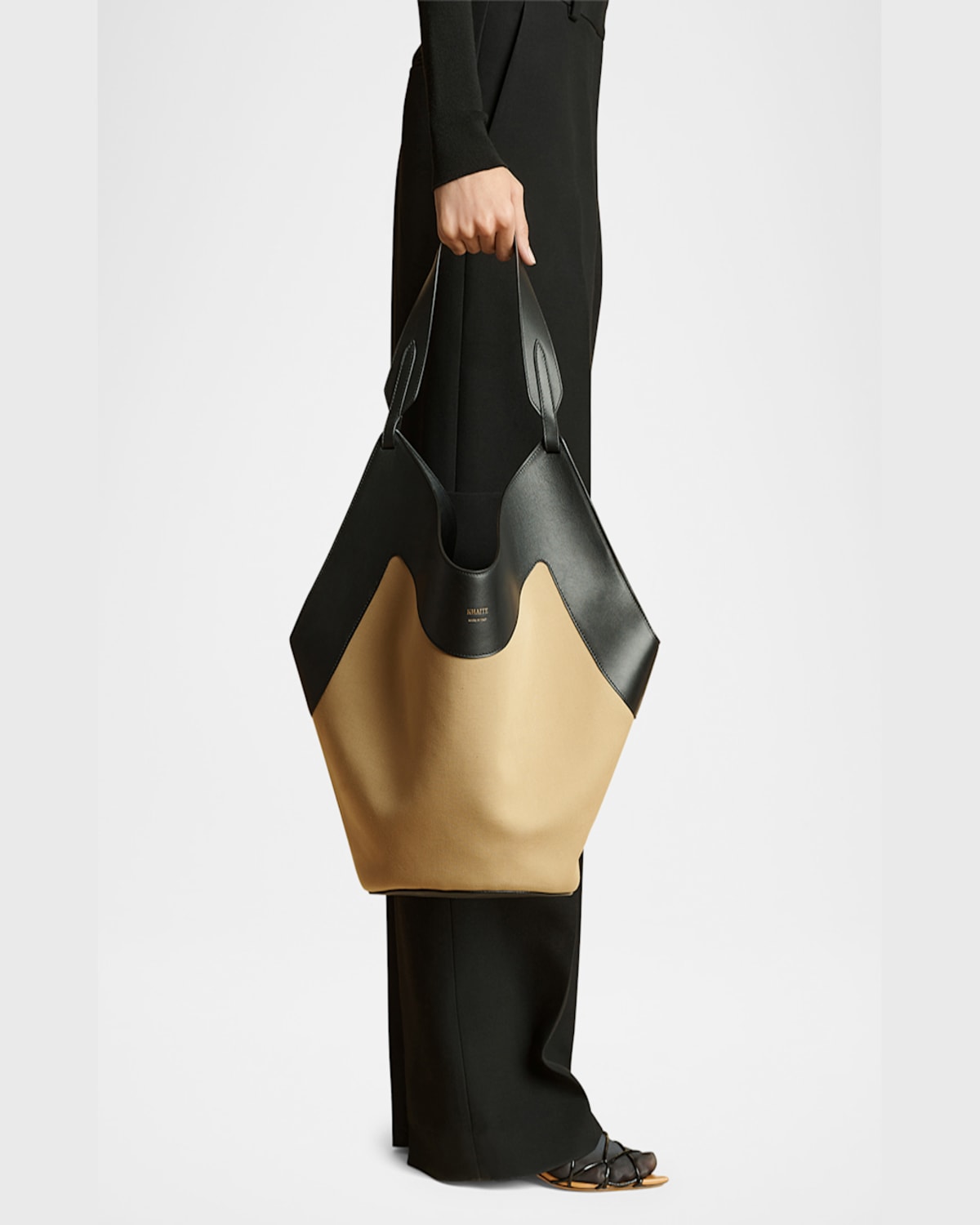 Khaite Lotus Medium Tote Bag In Black Honey