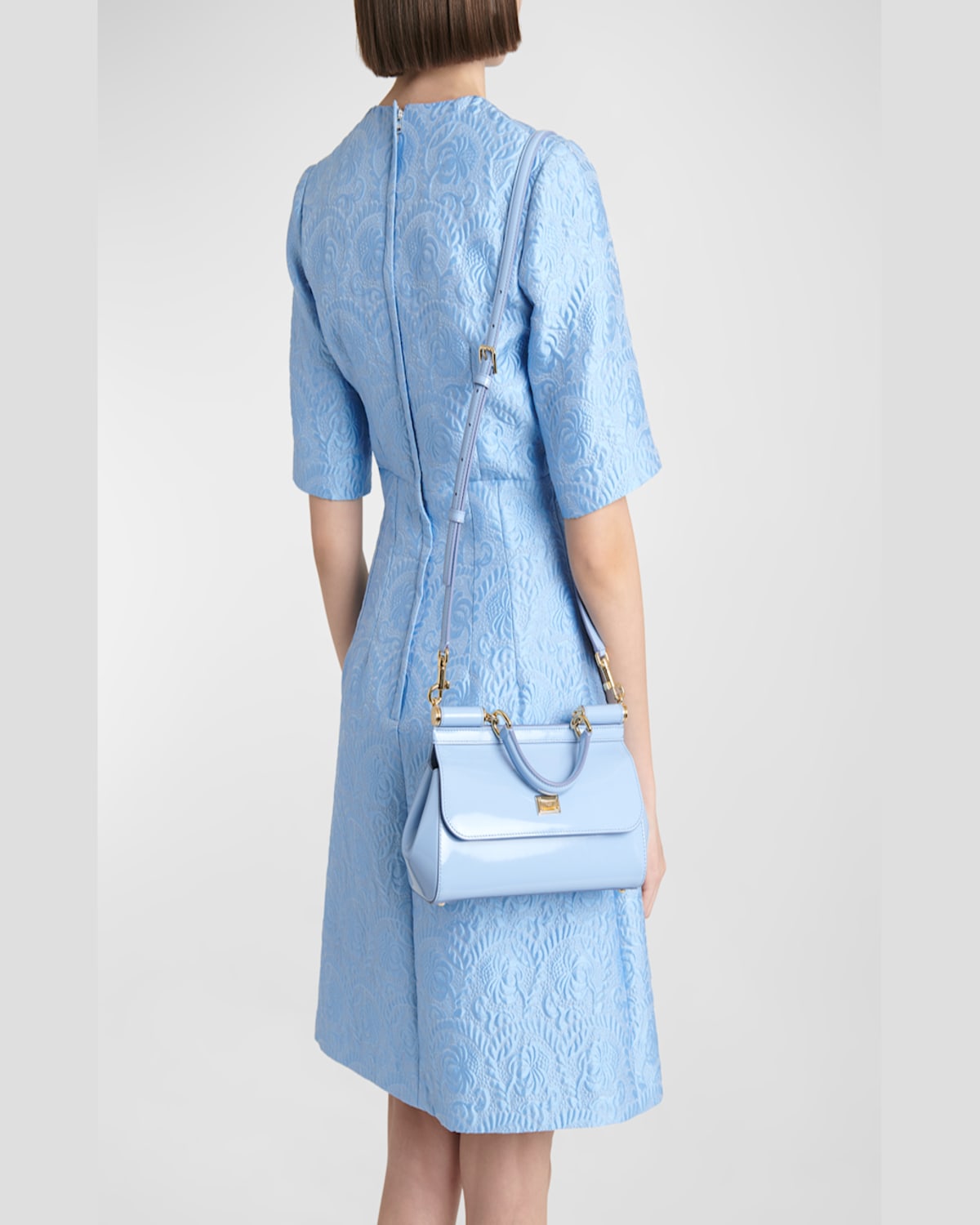 Dolce & Gabbana Medium Elongated Sicily Handbag In Carta Zucchero