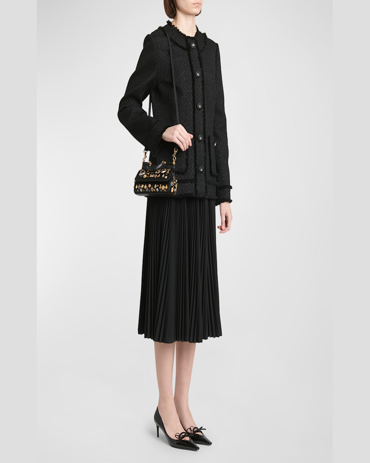 Dolce & Gabbana Small Sicily Handbag In Nero Multicolor
