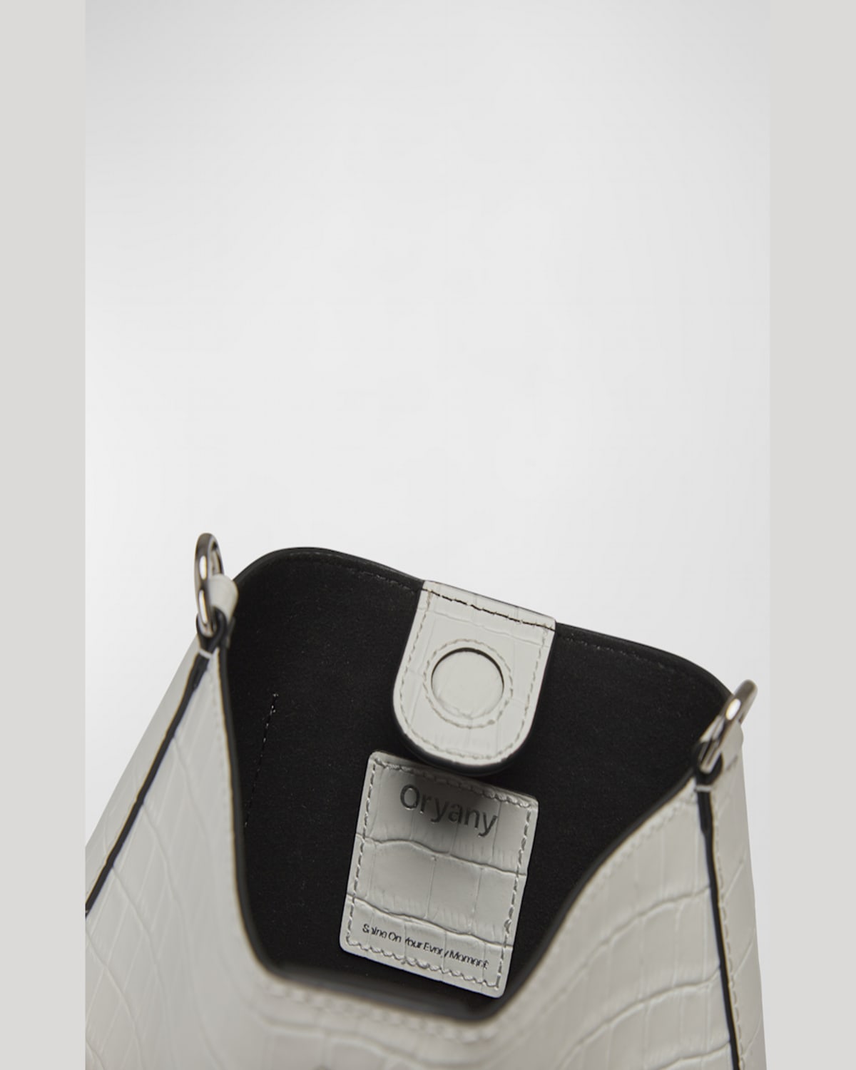 ORYANY FOCUS MINI CROC-EMBOSSED LEATHER CROSSBODY BAG 