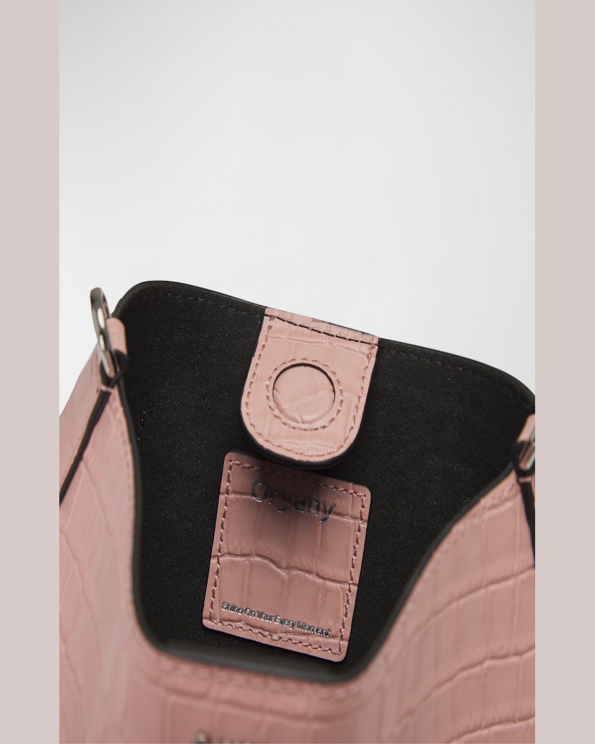 Oryany Focus Mini Croc-embossed Leather Crossbody Bag In Vintage Pink