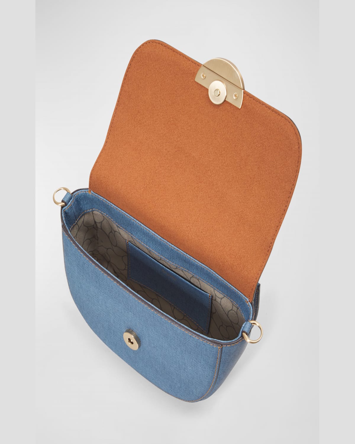 Oryany Lottie Denim Saddle Crossbody Bag In Denim Blue