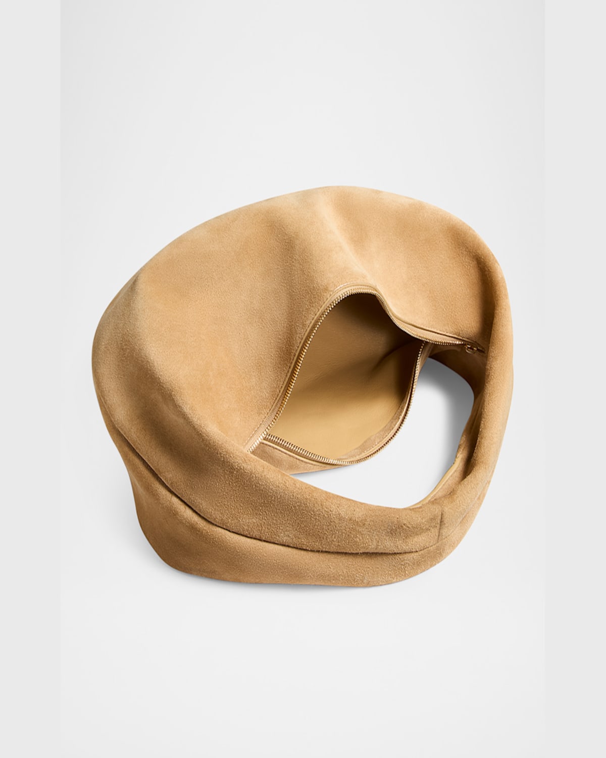 Khaite Medium Olivia Hobo Bag Wheat Suede In Wheat