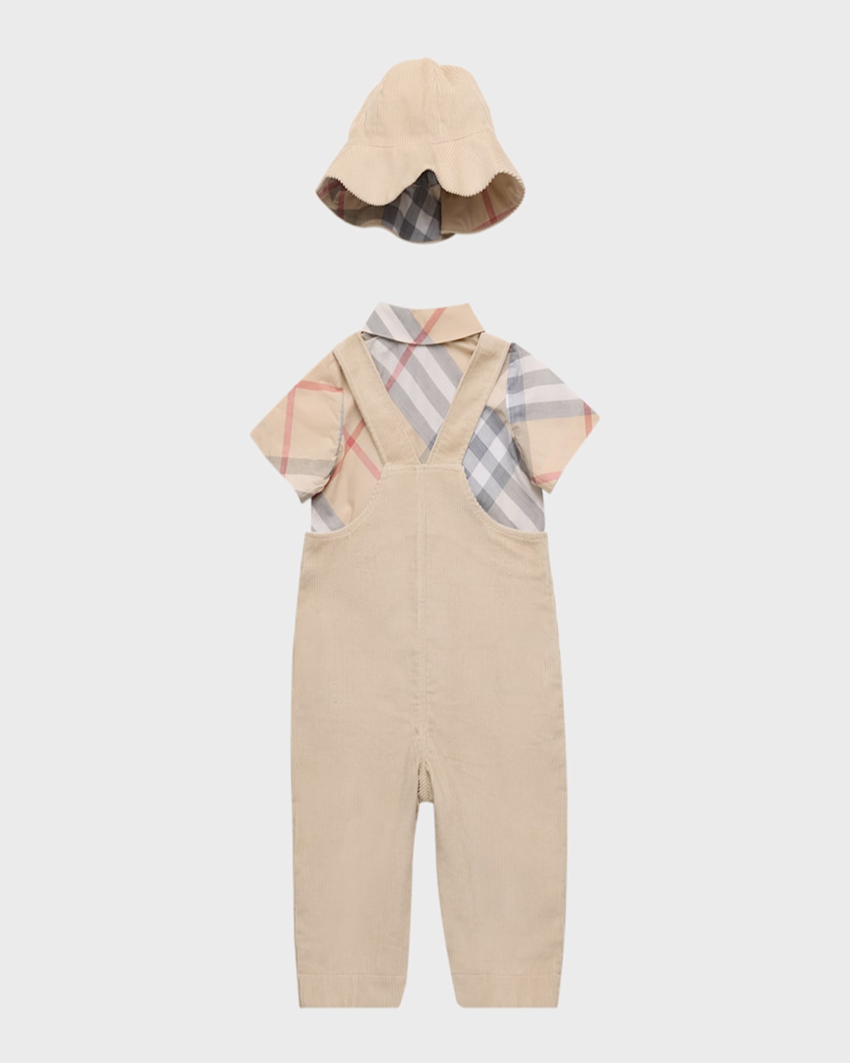 Burberry Boy's Darwin Check-print 3-piece Set In Hunter