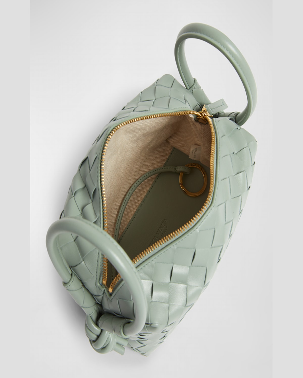 Bottega Veneta Small Loop Intrecciato Leather Crossbody Bag In New Sauge