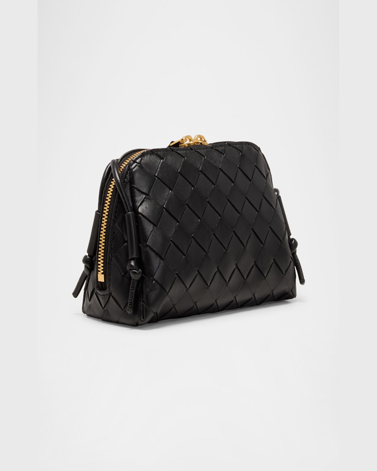 Bottega Veneta Zip Leather Pouch Shoulder Bag In Black