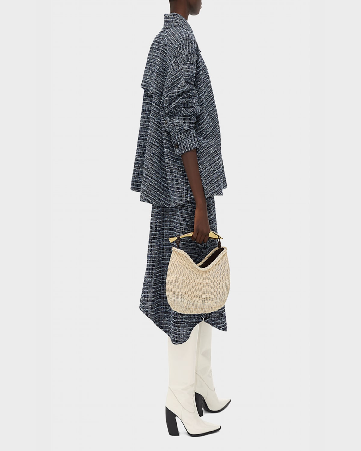 Bottega Veneta Small Sardine Cage Top-handle Bag In Natural Fondant