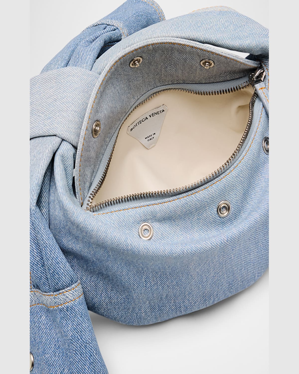 BOTTEGA VENETA JODIE MINI SHIRT DENIM TOP-HANDLE BAG 