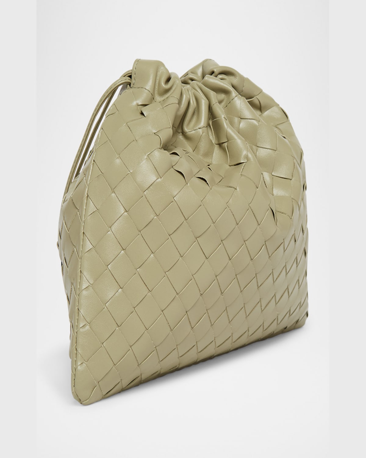 Bottega Veneta Medium Leather Pouch Bag In Travertine