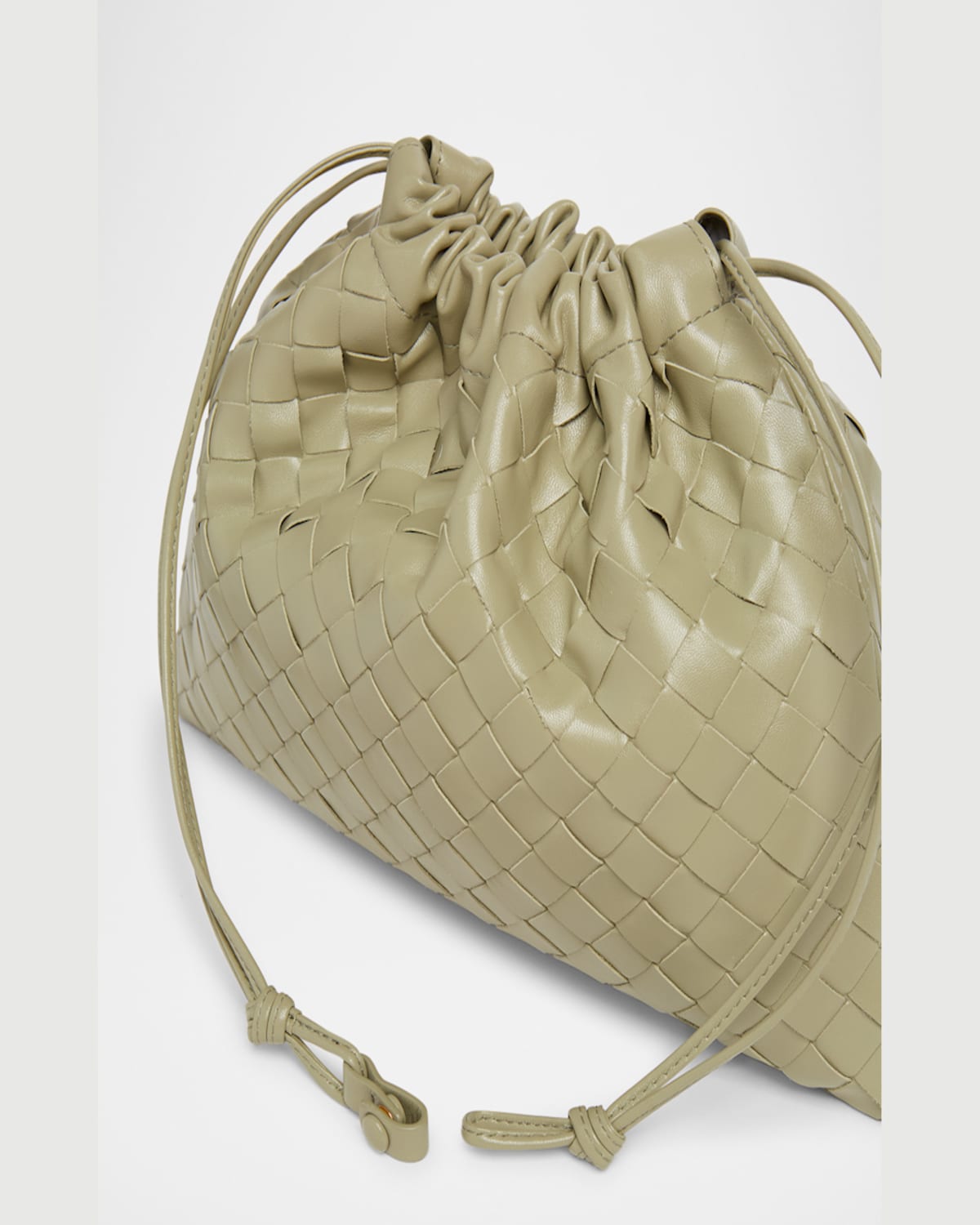 Bottega Veneta Medium Leather Pouch Bag In Travertine