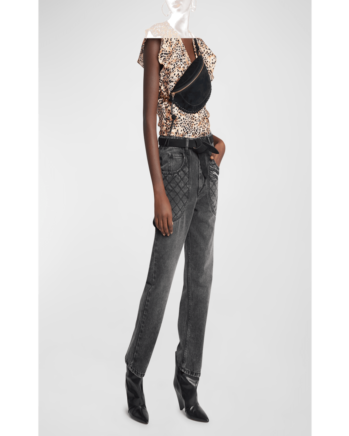 ISABEL MARANT SKANO BRAIDED SUEDE BELT BAG