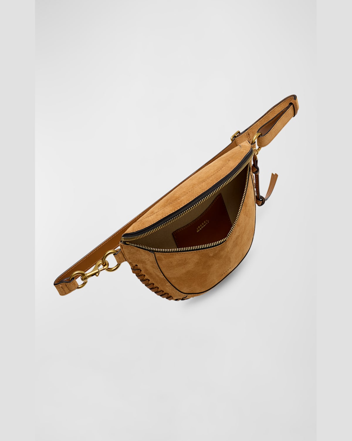 Isabel Marant Skano Braided Suede Belt Bag In Cognac