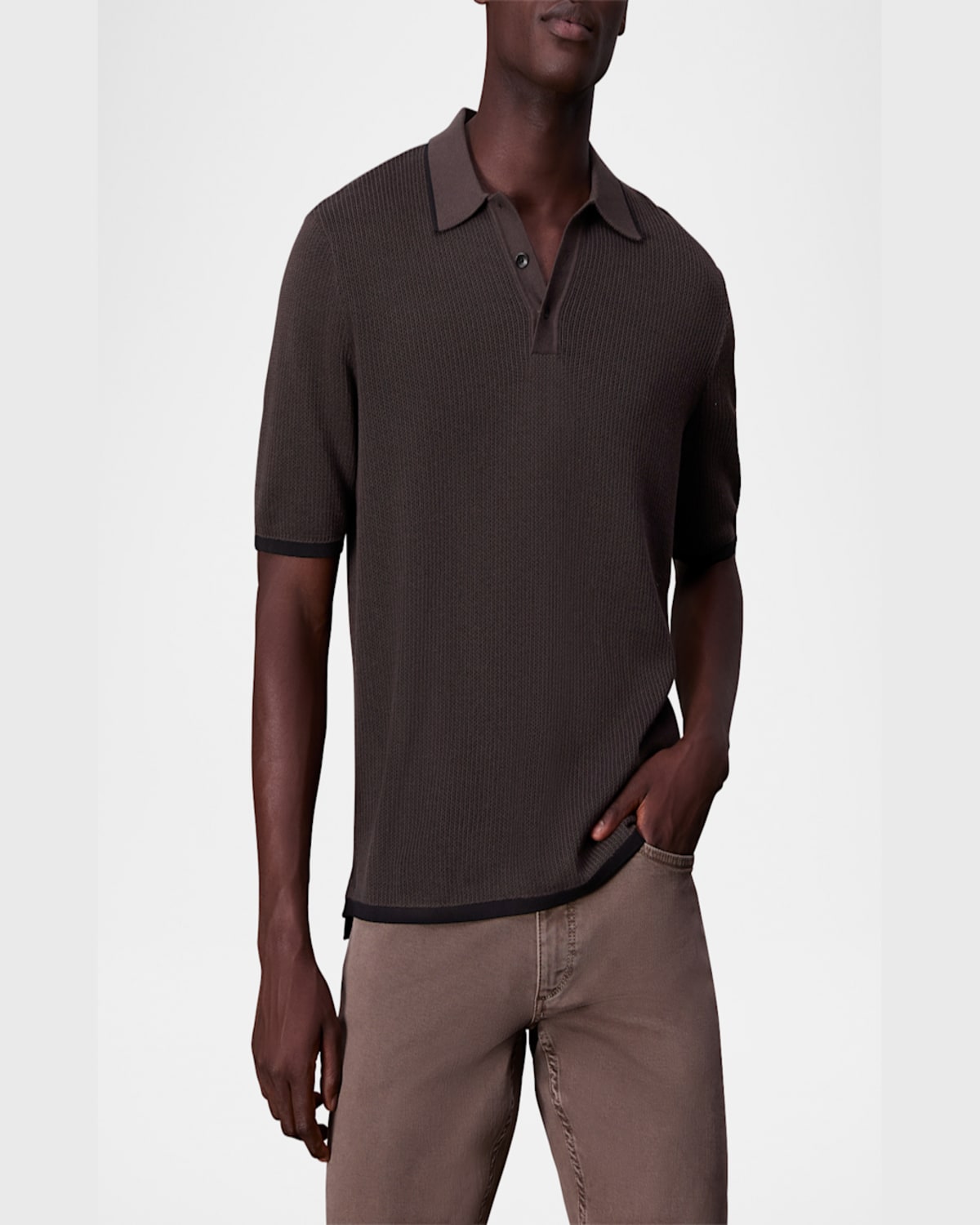 Rag & Bone Harvey Relaxed Polo In Blue