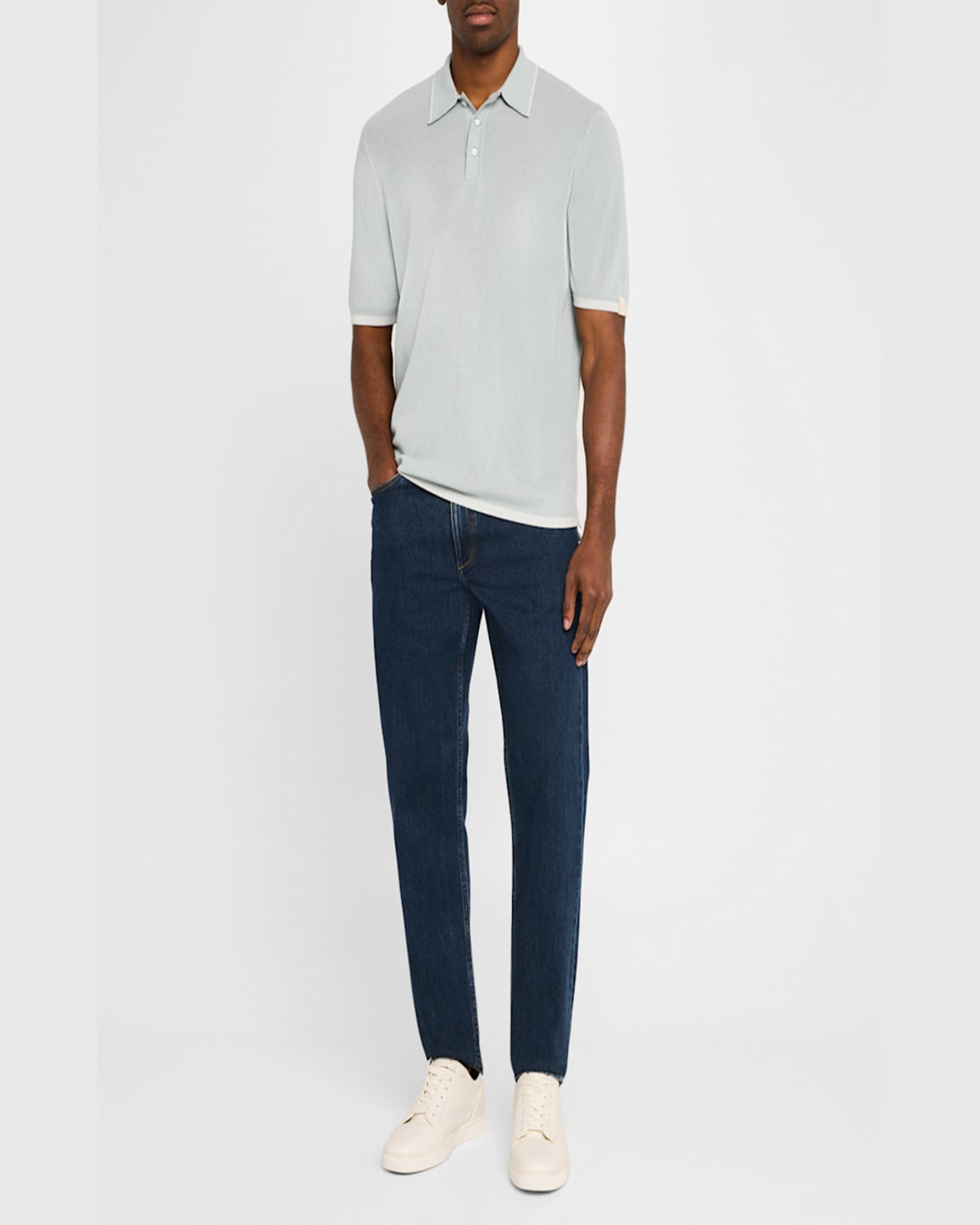 Rag & Bone Harvey Relaxed Polo In Blue
