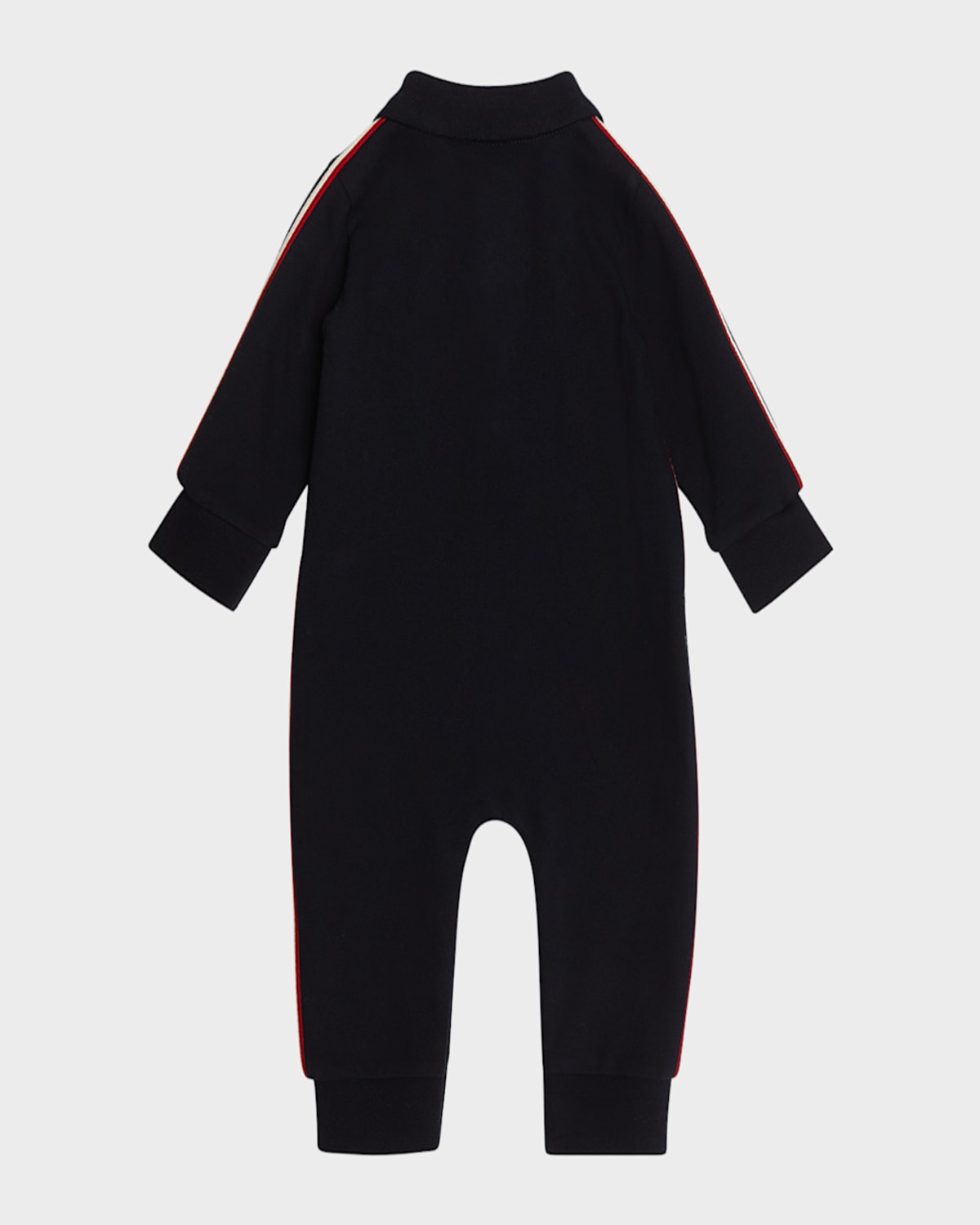 Moncler Tricolor Cotton Piquet Baby Grow Blue In Navy