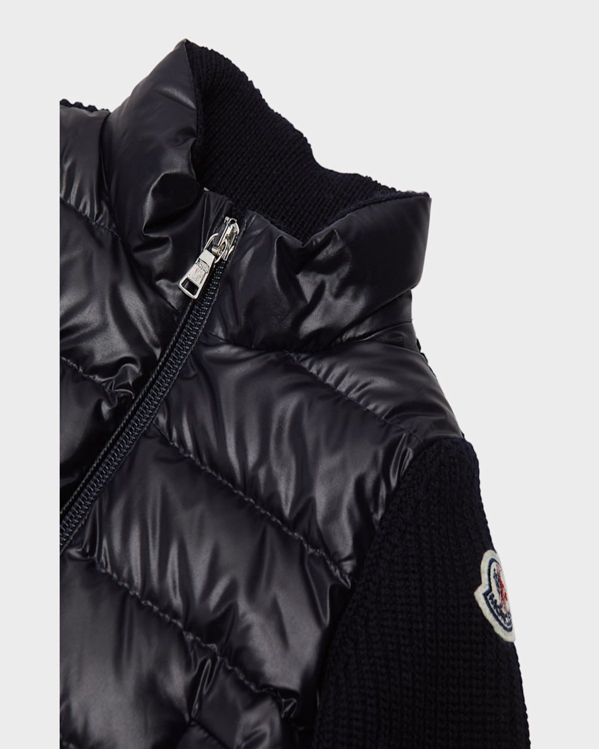 Moncler Boy's Puffer Combo Jacket In Navy