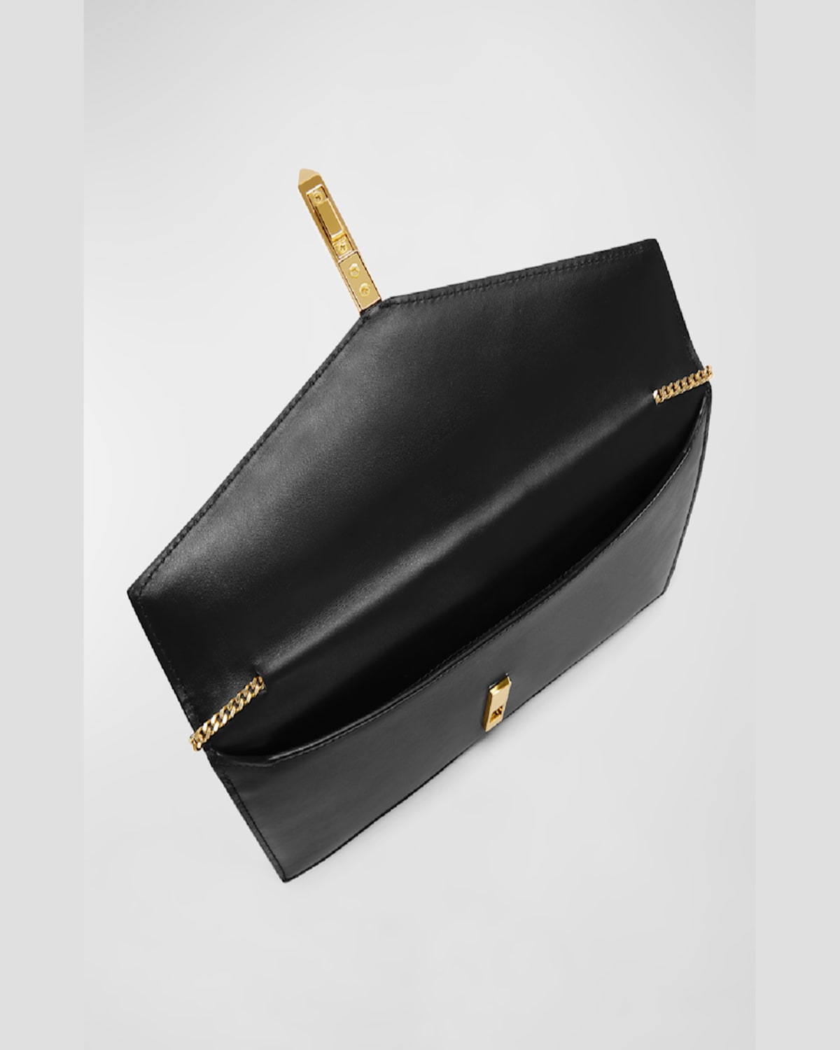 Demellier The Tokyo Leather Clutch Bag In Black Smooth