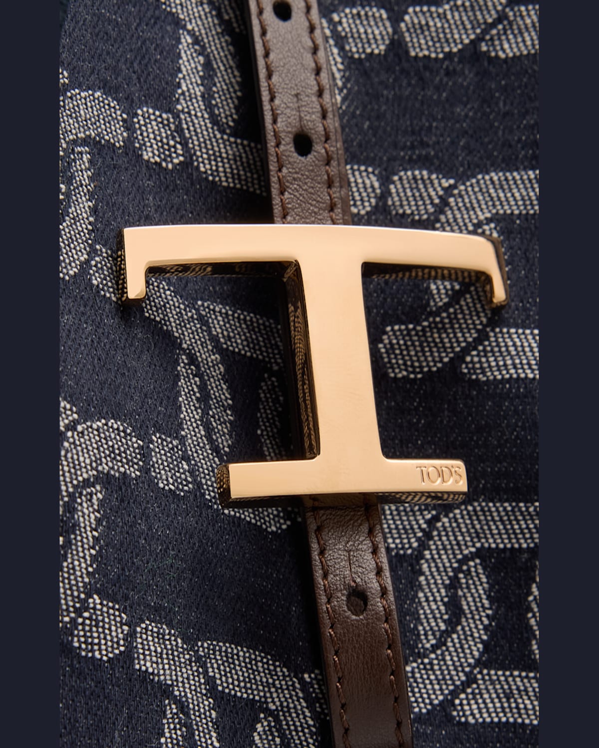 Tod's Logo Canvas Shopper Shoulder Bag In Denim Link