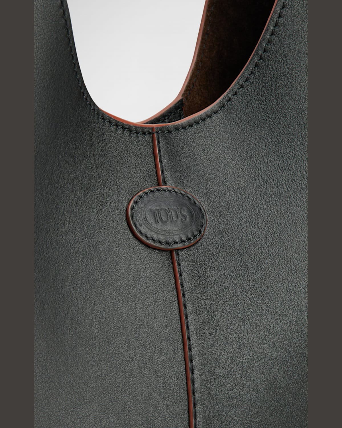 Tod's Black Di Medium Leather Hobo In Nero