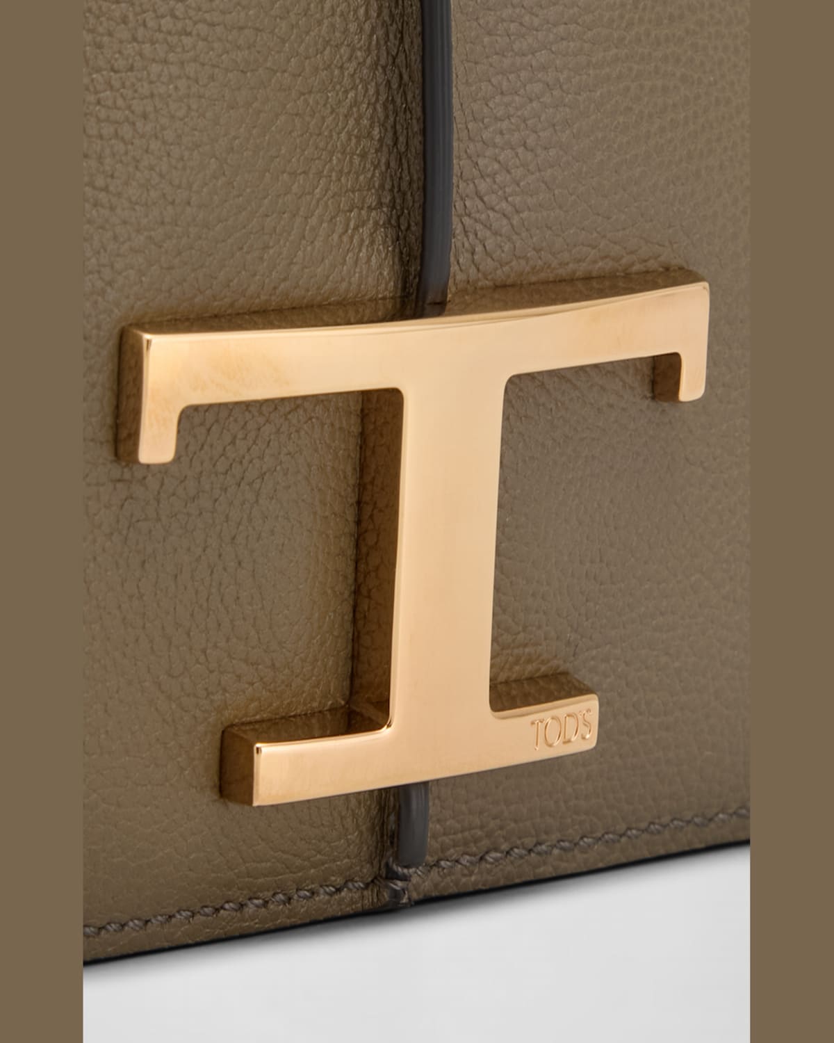 Tod's Mini Calfskin Leather Camera Shoulder Bag In Tortora Scuro