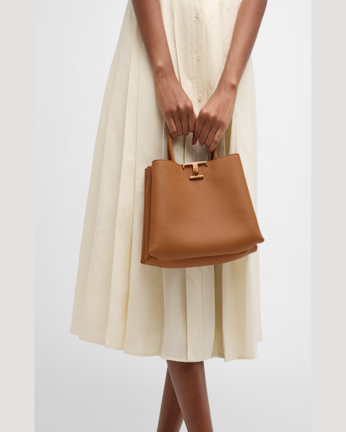 Tod's Calf Leather Top-handle Bag In Kenia Scuro