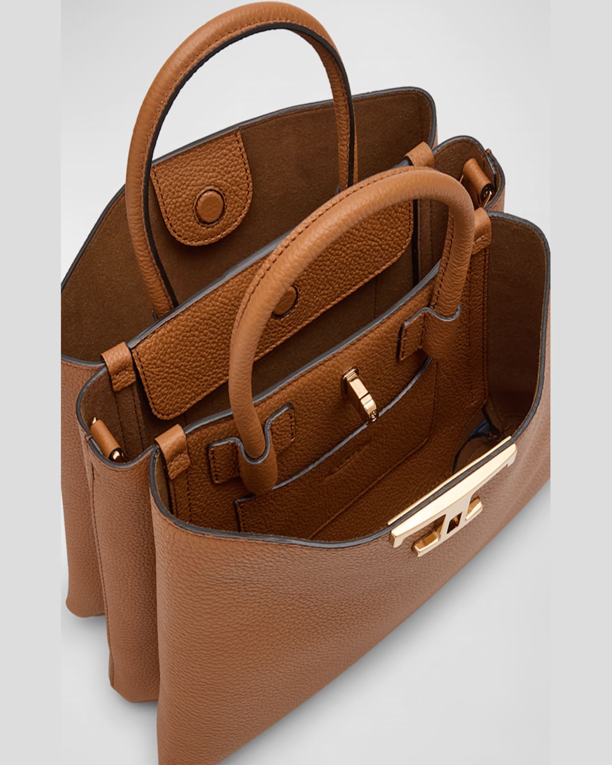 Tod's Calf Leather Top-handle Bag In Kenia Scuro