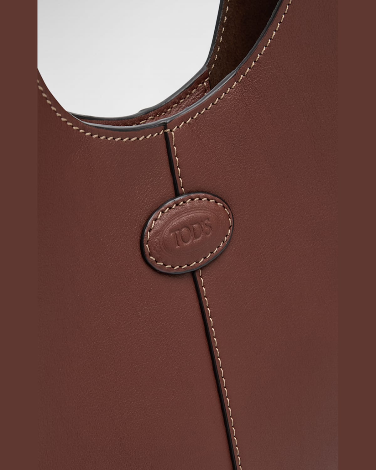 Tod's Di Mini Leather Hobo Bag In Mogano