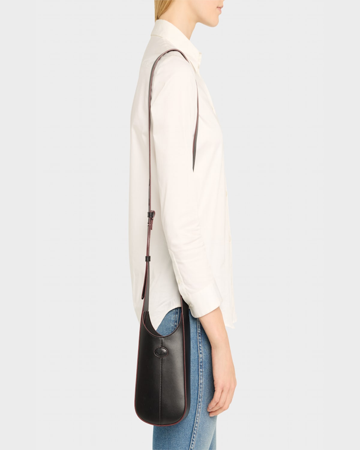 Tod's Di Micro Calfskin Shoulder Bag In Nero