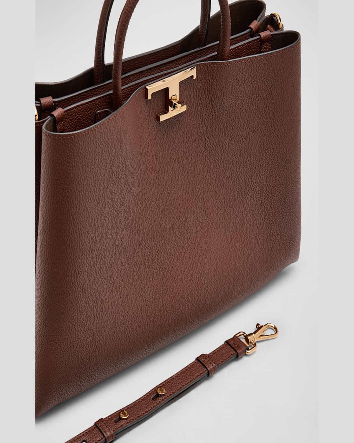 Tod's Calf Leather Top-handle Bag In Mogano